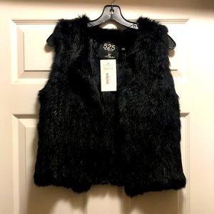 100% Real Rabbit Fur knit Vest 525 America Luxe Brand